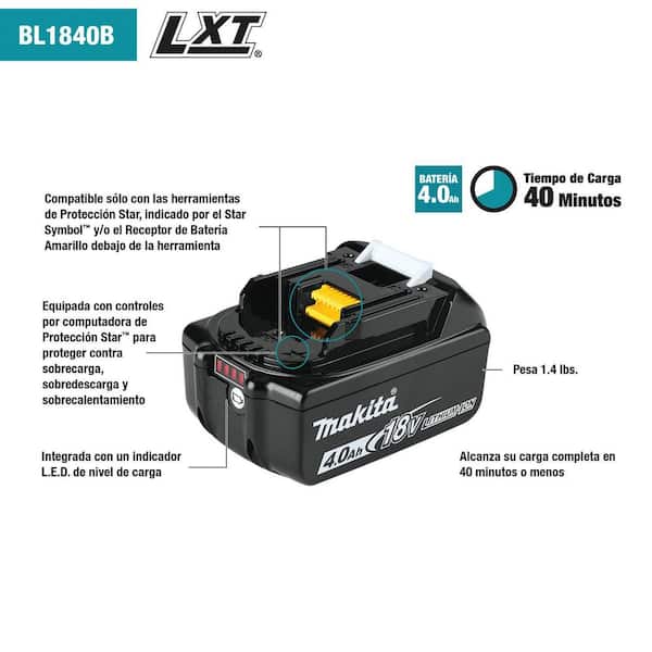 Makita 18V LXT Battery and Rapid Optimum Charger Starter Pack (4