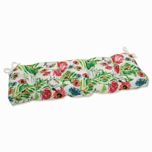 Floral Rectangular Outdoor Bench Cushion in Pink