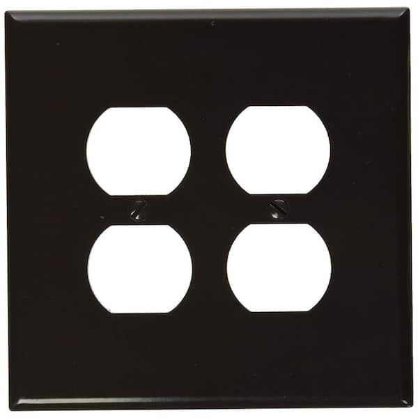 Leviton Brown 2-Gang Duplex Outlet Wall Plate (1-Pack)