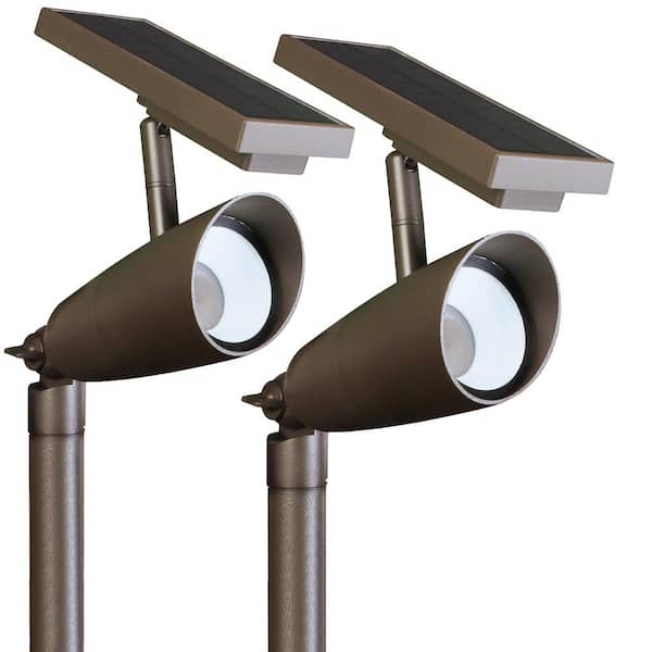 Feit Electric OneSync Landscape 100 Lumens Bronze Solar Integrated LED Outdoor Spotlight w/Dusk-To-Dawn CCT+RGB Wireless 2-Pack