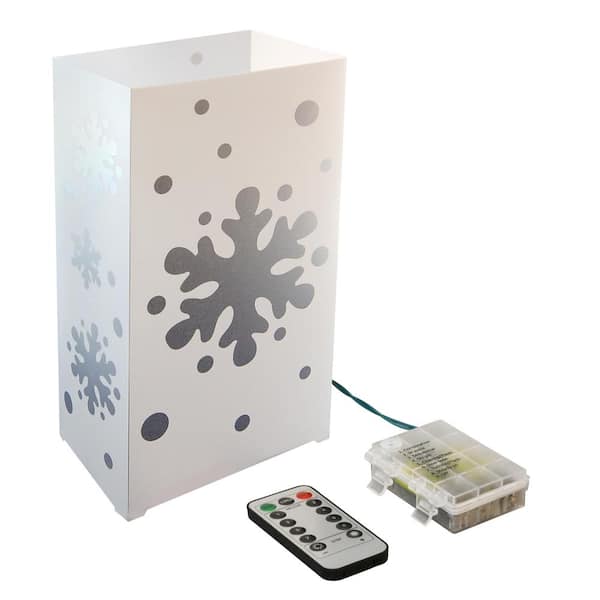 LUMABASE Remote Control Battery Operated LED Luminaria Kit - Snowflake ...