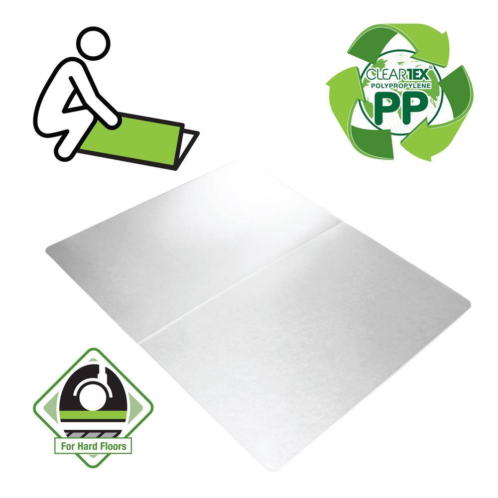 Translucent Rectangular Recycled Polypropylene Chair Mat for Hard Floors