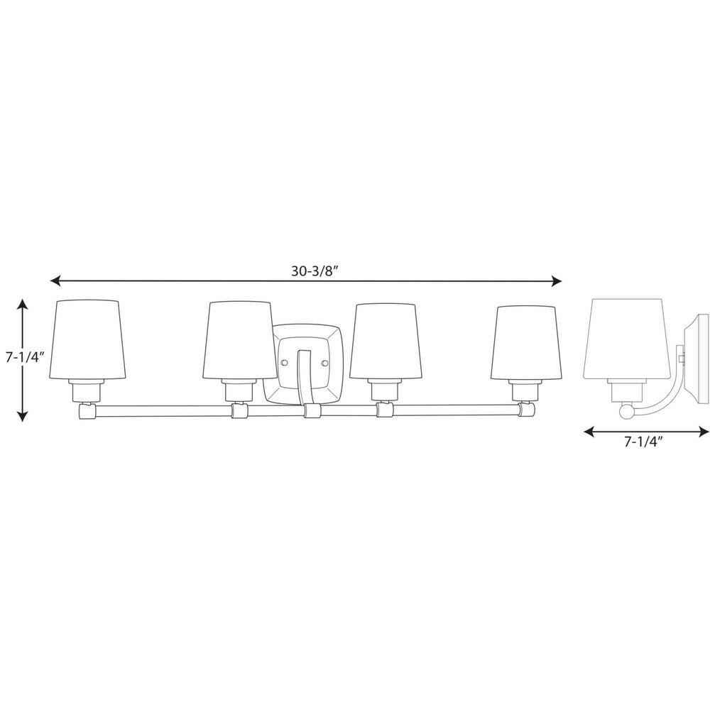 34" Chrome Dimmable 4-Light Vanity Fixture