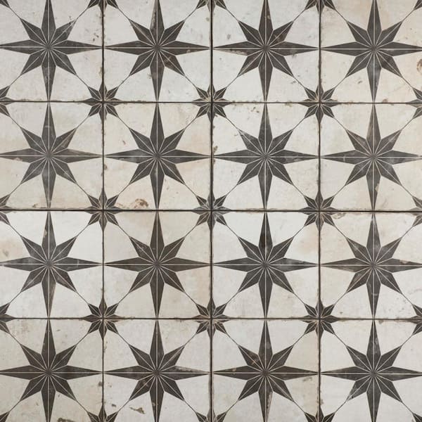 Merola Tile Kings Star Nero 17-5/8 in. x 17-5/8 in. Ceramic Floor and Wall Tile (10.95 sq. ft./Case)
