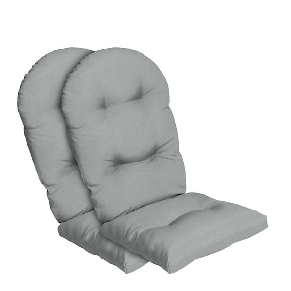 ARDEN 21.5 in. x 30 in. Oceantex Outdoor Plush Modern Tufted Adirondack Cushion, Pebble Gray (2-Pack)