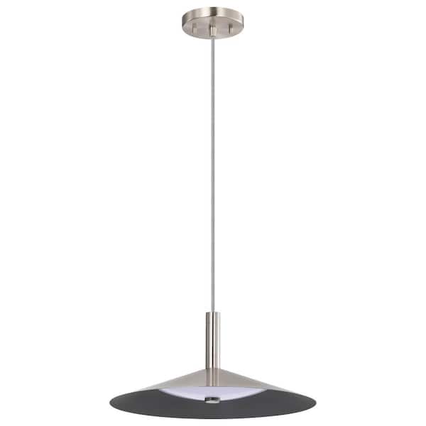 Corrine 18-Watt 1-Light Brushed Nickel Transitional Integrated LED Pendant Light, CCT Selectable