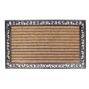 A1HC First Impression Molded Large Double Striped 30 in. x 48 in. Coir Door Mat