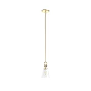 Klein 1-Light Alturas Gold Island Pendant Light with Clear Glass Shade
