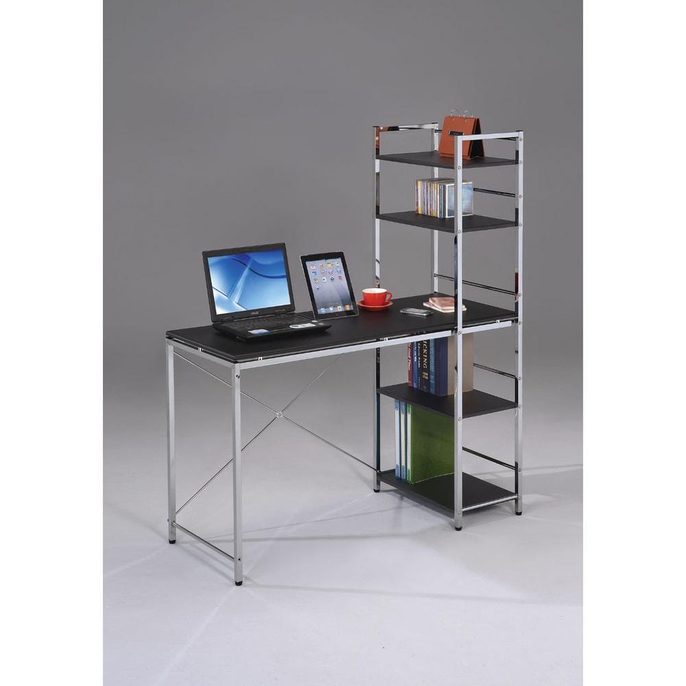 47 in. Rectangular Black Metal 0-Drawer Computer Desks