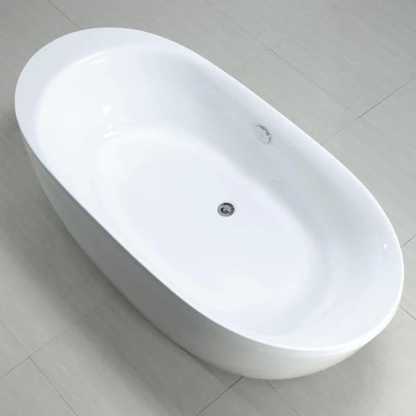 Logan 71 inches Center Drain Freestanding Bathtub in Glossy White Logan 71 inches Center Drain Freestanding Bathtub in Glossy White
