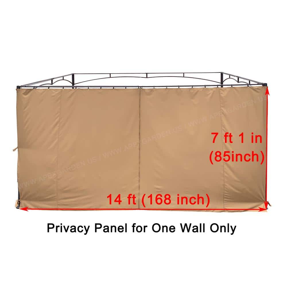 Beige 14-ft Polyester Privacy Panel Curtain with Grommets