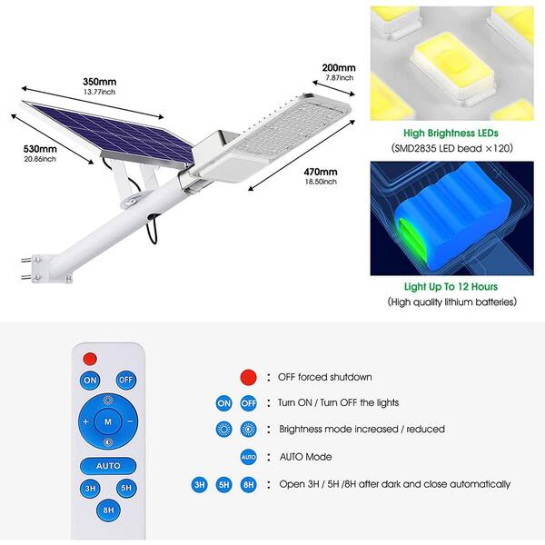 YANSUN 200 -Watt Equivalent 12000 Lumens Integrated LED White Dusk