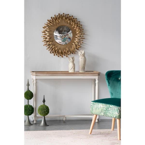 INNOBULE 27 in. W x 27 in. H R Framed Gold Mirror MM-329-2