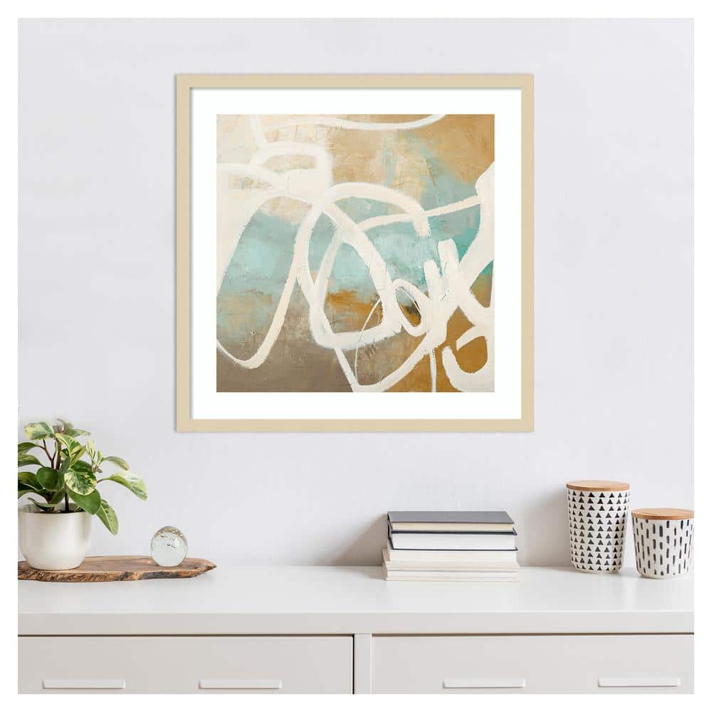 Notify Abstract Svelte Natural Framed Wall Art Print