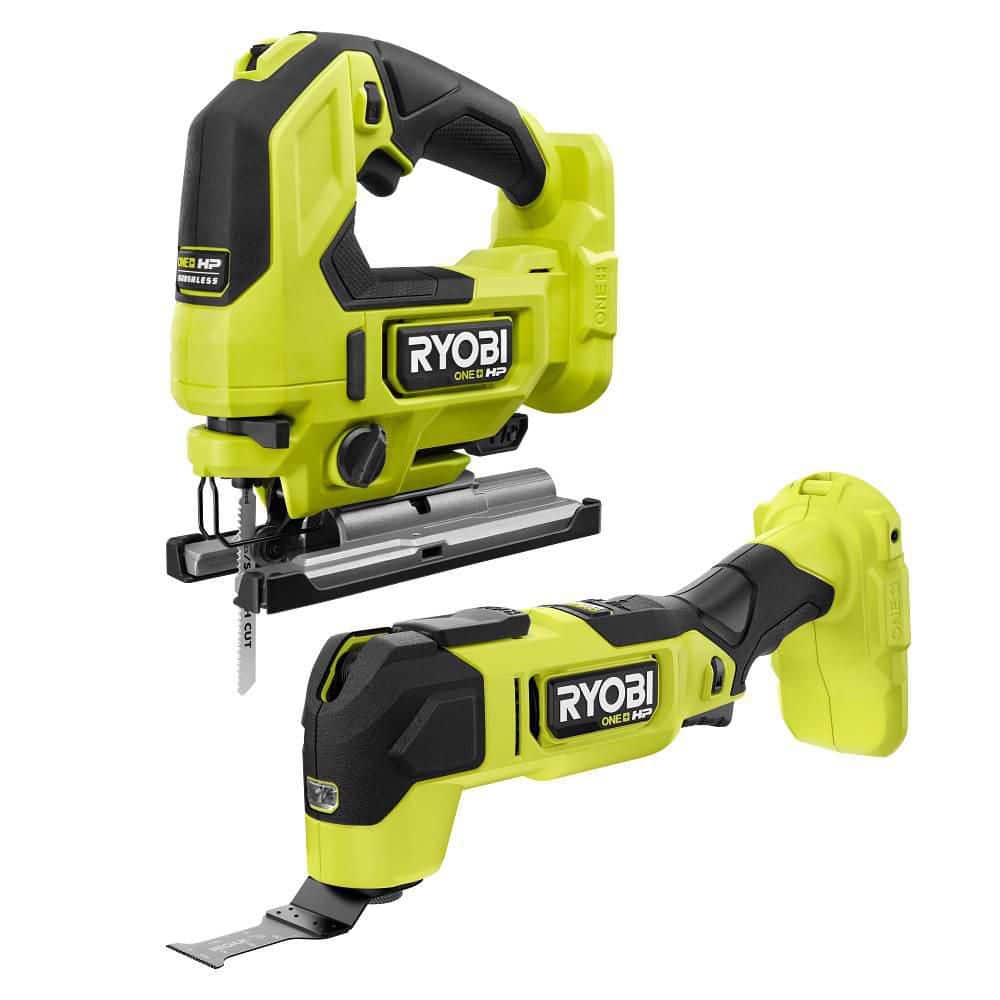 RYOBI ONE+ 18V Brushless Multi-Tool & Jig Saw (Tools Only) w/ ONE+ 18V 8.0 Ah Lithium-Ion EDGE Battery (2PK) (MT51JS012108)