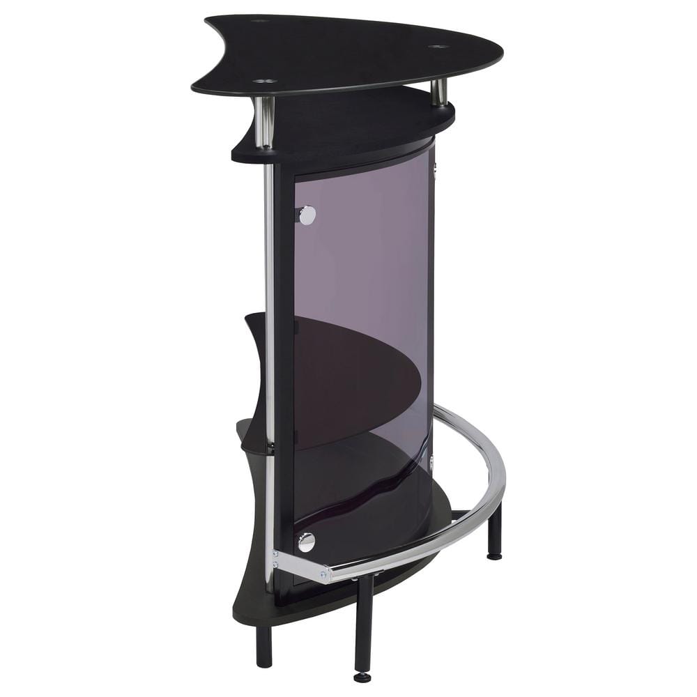 Amarillo Black and Chrome Oval Bar Unit