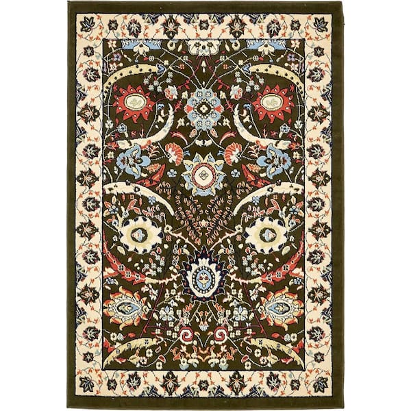 Unique Loom Espahan Cape Cod Olive 4' 0 x 6' 0 Area Rug
