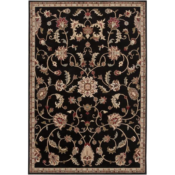 Livabliss Sabin Black 4 ft. x 5 ft. Indoor Area Rug