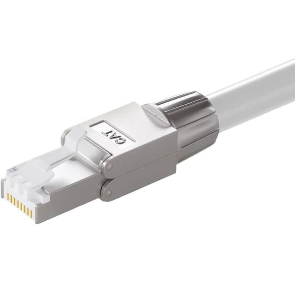 Syston Cable Technology 10 ft. White Cat 6A CMR-Riser 700MHz 23AWG Solid Bare Copper Ethernet Network Cable with RJ45 Ends for PoE Camera Router