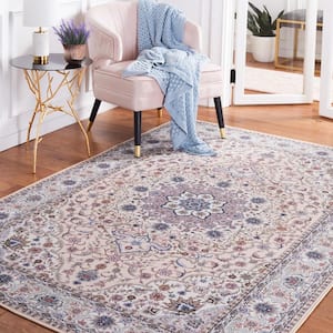 Tuscon Beige/Green 3 ft. x 5 ft. Machine Washable Floral Border Area Rug
