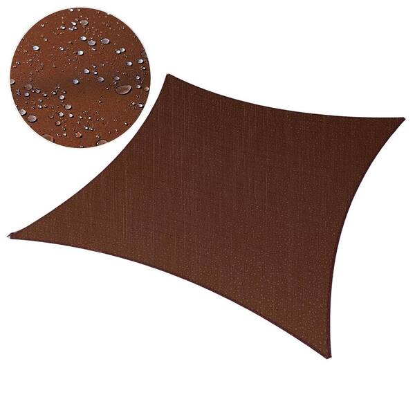 9.5 ft. x 9.5 ft. Square Waterproof Sunshade Sail - Brown