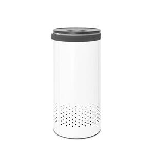 9.2 Gal. (35L) White Laundry Hamper with Gray Plastic Lid