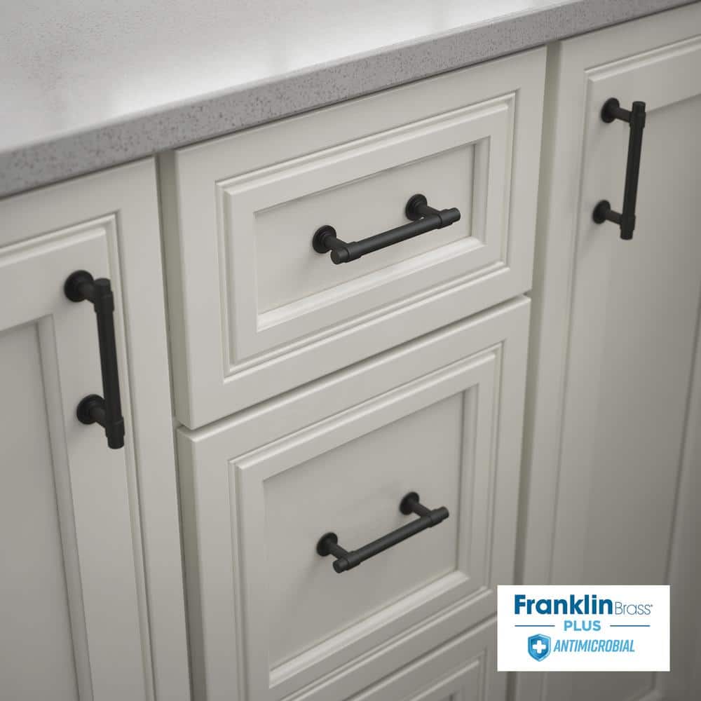 Francisco 3" Matte Black Brass Bar Pulls with Mounting Hardware