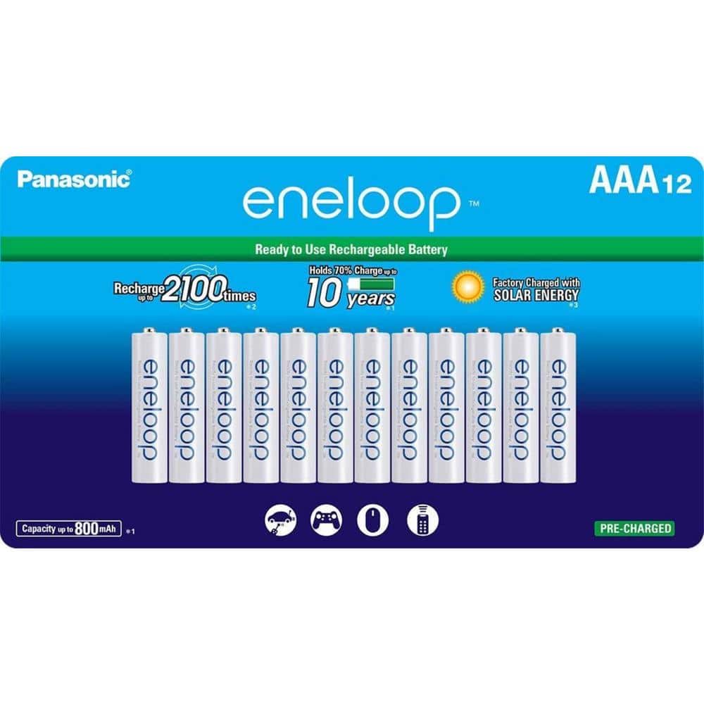 SANYO eneloop AAA Ni MH Pre Charged Rechargeable Batteries X 12 batteries