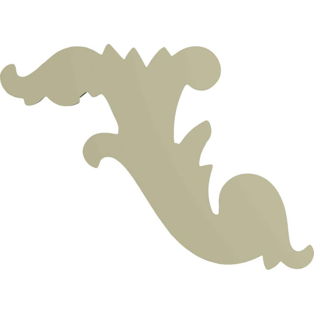 Primed Polyurethane Loera Scroll Right Onlay, 15.75" Wide