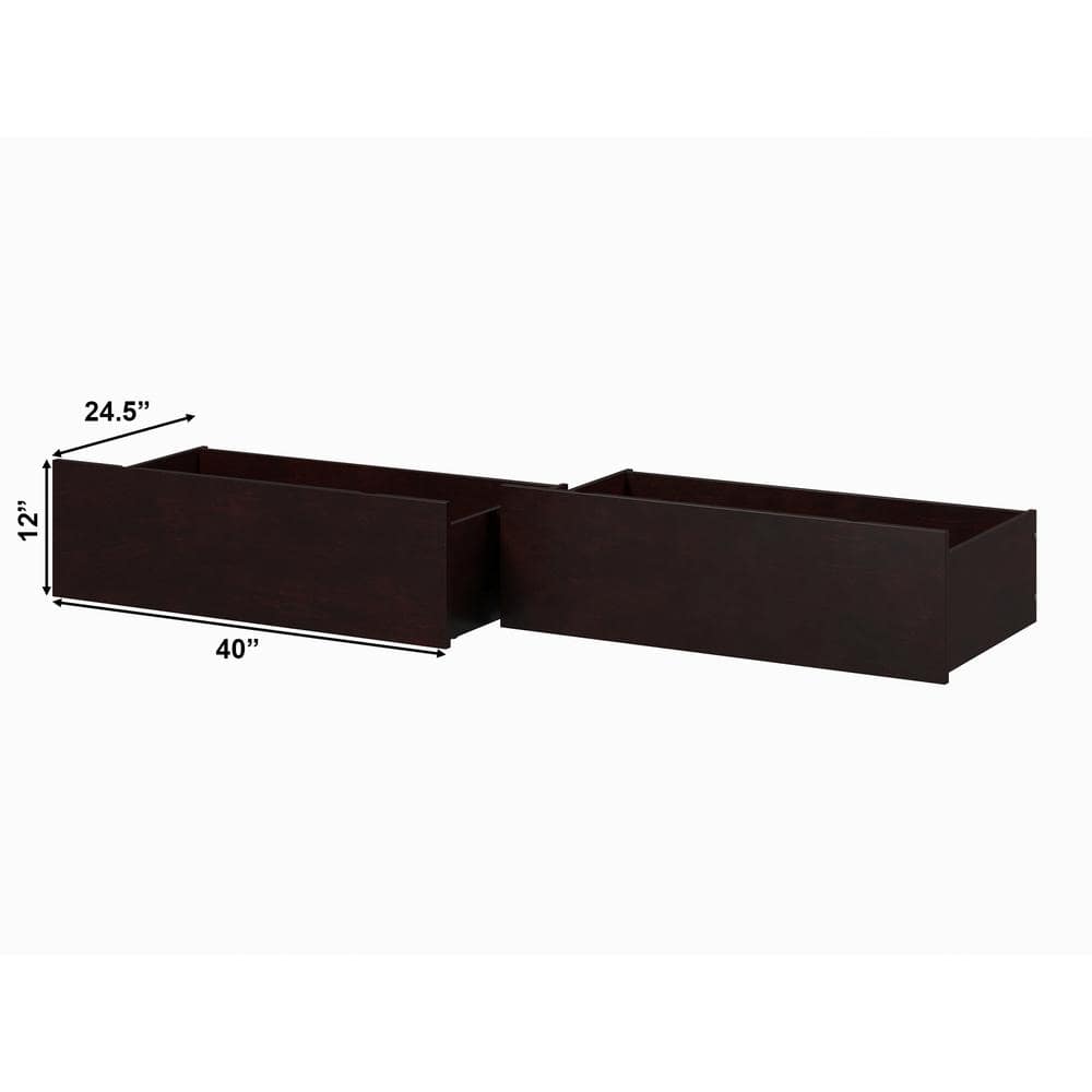 Espresso Urban Queen-King Sleek Storage Drawers