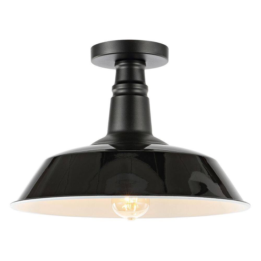 Camila Vintage Industrial Black Metal LED Ceiling Light