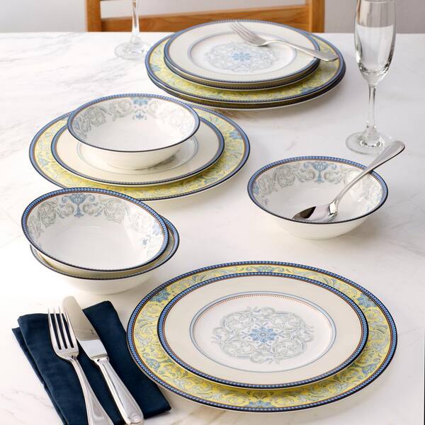 Noritake Menorca Palace 6.5 in., 15.5 fl. oz . (Blue/Yellow) Bone