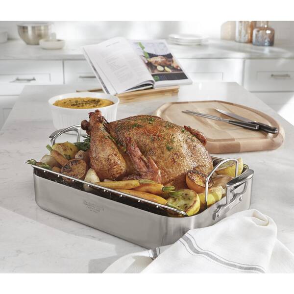 Cuisinart MCP11716BRP1 Multiclad Pro Triple Ply Stainless Cookware 16 Roasting  Pan with Rack 