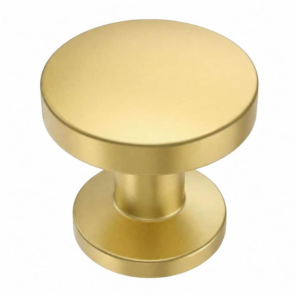 10 Pack 1-1/8 in. Brushed Brass Cabinet Knobs Round Gold Modern Zinc Alloy Pulls for Kitchen Bathroom Dresser price history on PriceWatchPro