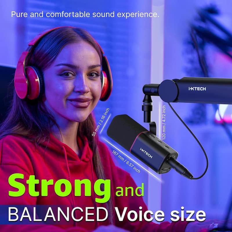 USB/XLR Dynamic Microphone with Mic Cover for Podcasting, Streaming, Recording, Gaming and Voice-Over