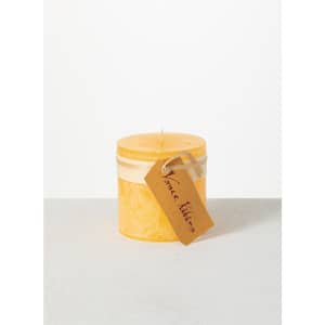 4.25 in. Pale Yellow Timber Pillar Candle