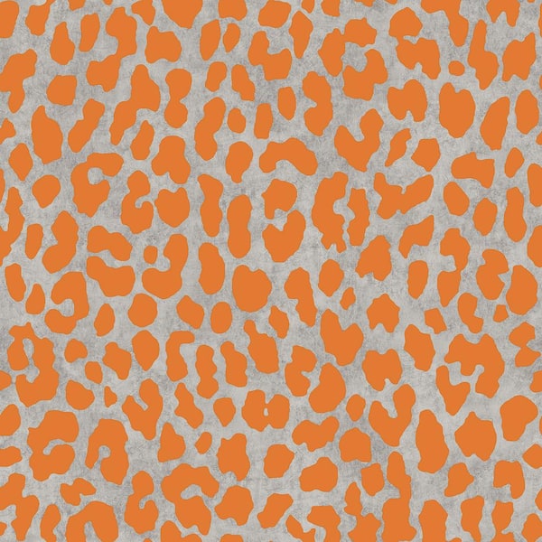 RUPAUL RuLeopard Orange Vinyl Peel and Stick Wallpaper