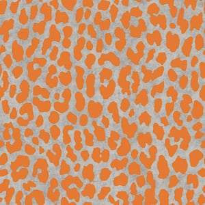 RuLeopard Orange Vinyl Peel and Stick Wallpaper Sample