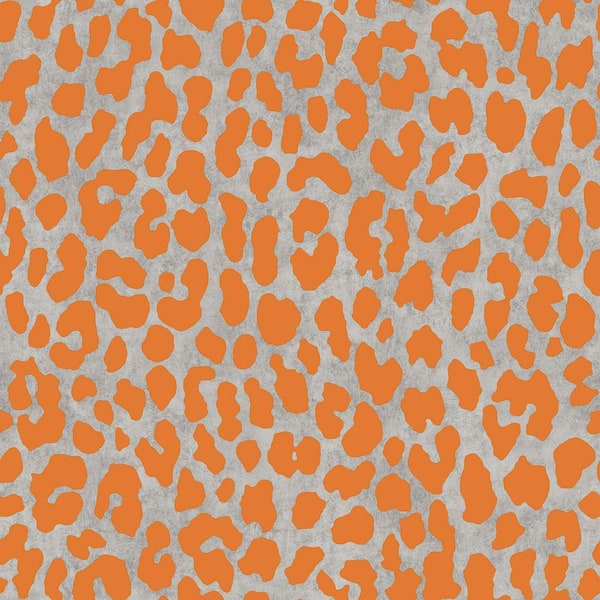 RUPAUL RuLeopard Orange Vinyl Peel and Stick Wallpaper Sample