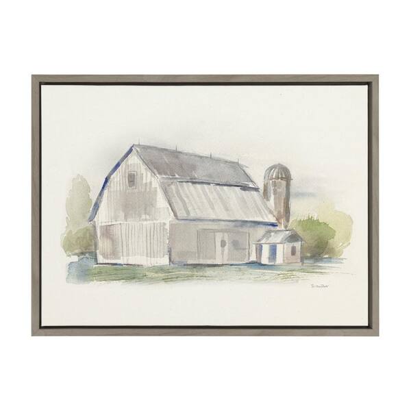 Kate and Laurel Sylvie Barn 2 by Patricia Shaw Framed Canvas Landscape Art Print 18 in. x 24 in.