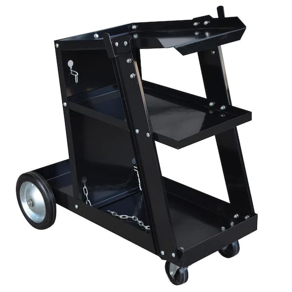 Steel Core Deluxe MIG and Flux Welding Cart with 3-Tiers and Swivel Casters