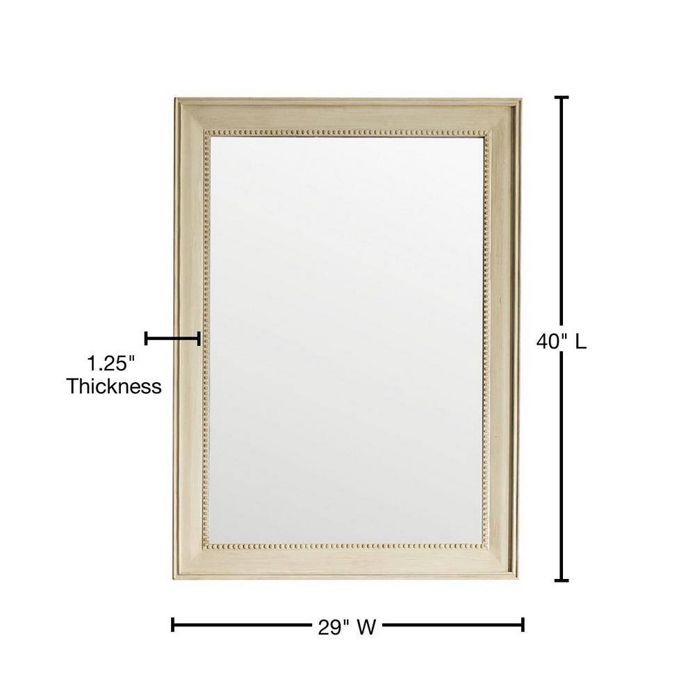 Vintage Vanilla 40" x 29" Rectangular Wood-Framed Mirror