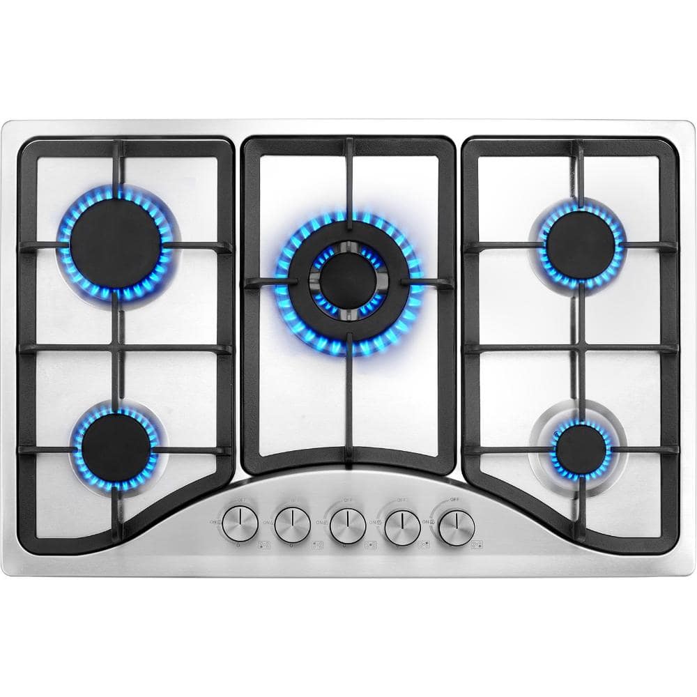 30 in. 5-Burner Gas Cooktop, Stainless Steel Built-In Stove Top, LPG/NG Convertible, 12250 BTU, Flame Failure Safety price history on PriceWatchPro