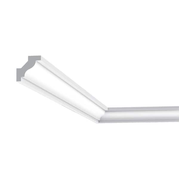 ORAC DECOR 1-1/8 in. x 1-1/8 in. x 78-3/4 in. Primed White Plain Polyurethane Crown Moulding (3-Pack)
