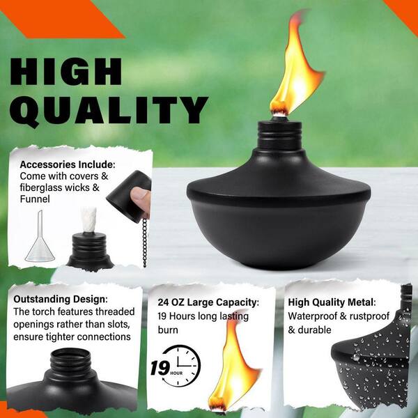 MOEPISY 8-Pack Tabletop Torches, 24 oz Citronella Torch Lights