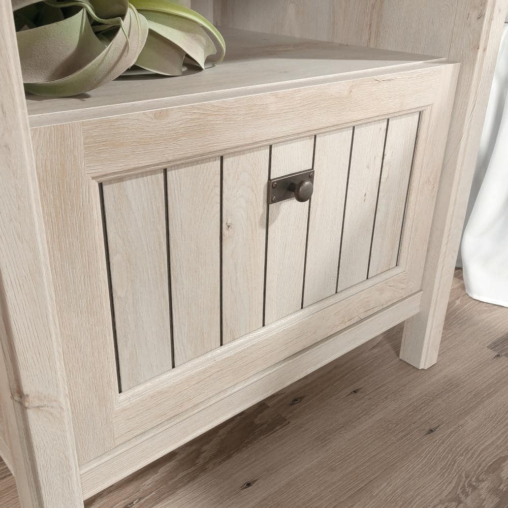 Chalked Chestnut Engineered Wood Nightstand with Cubbyhole Storage