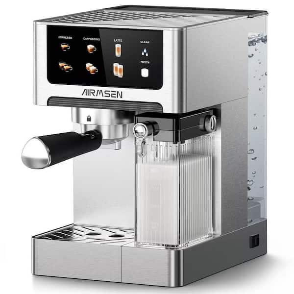 2 Cup Stainless Steel Espresso Machine with 20 Bar High-Pressure Extraction and Dual Independent Heating Systems