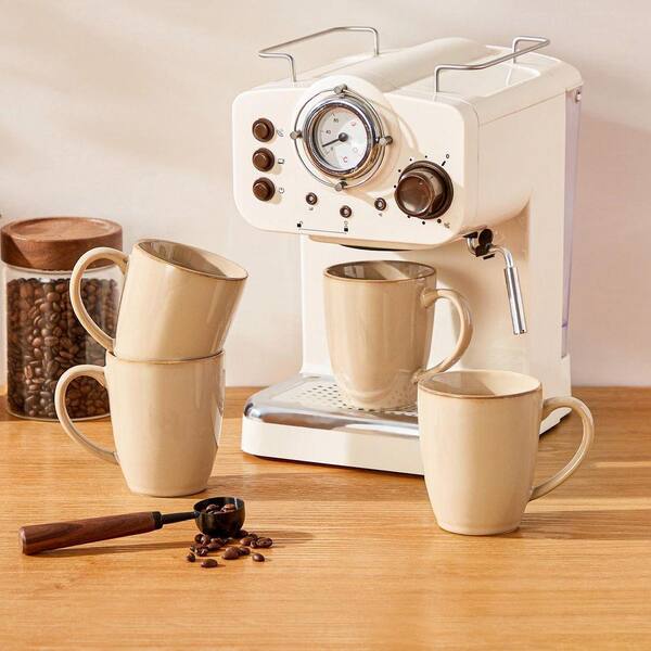 vancasso 12 oz. Brown Stoneware Coffee Mug (Set of 4) Tea Coffee