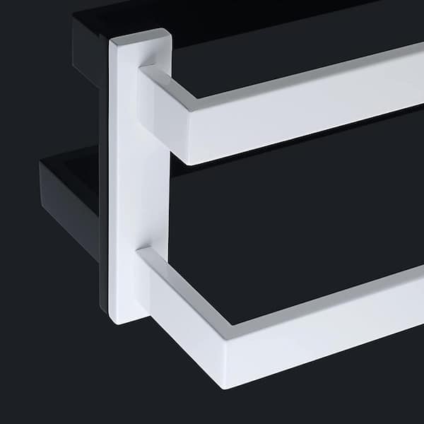 White double towel online rail