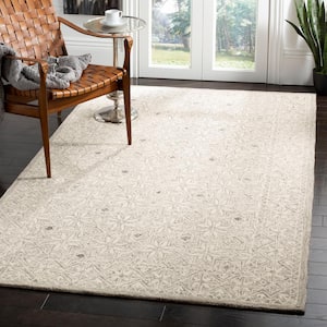 Micro-Loop Silver/Ivory 5 ft. x 5 ft. Square Geometric Area Rug